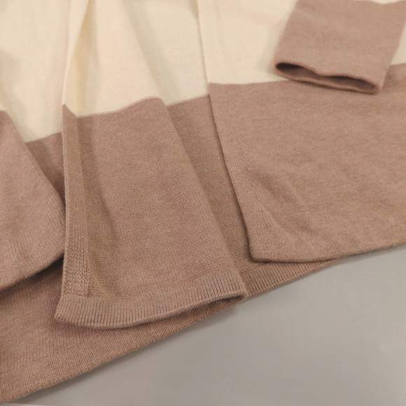 Eileen Fisher Open Front Cardigan Large Cream Long Polished Sleek Cotton Silk - Picture 14 of 14